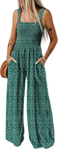 Women's Casual Loose Overalls Jumpsuit - Wide Leg Printed Summer Fit