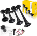 FARBIN 12V/24V Air Horn 4 Trumpet 150DB - Super Loud Train Horn