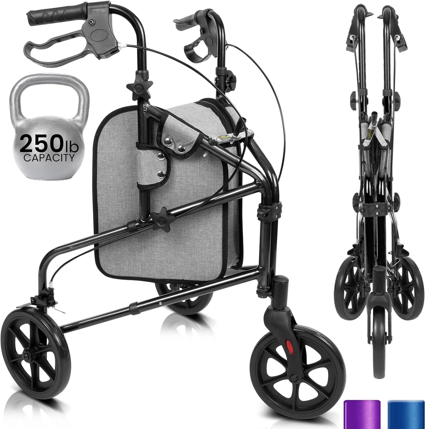Vive Mobility 3 Wheel Walker - Lightweight and Foldable Design