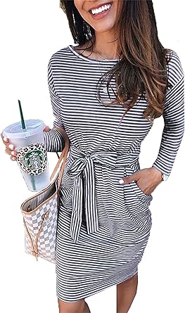 PRETTYGARDEN Women's Fashion Casual Long Sleeve Bodycon Dress