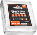 14 X 24 White 14 Mil Heavy Duty Tarp Cover - Waterproof UV Resistant