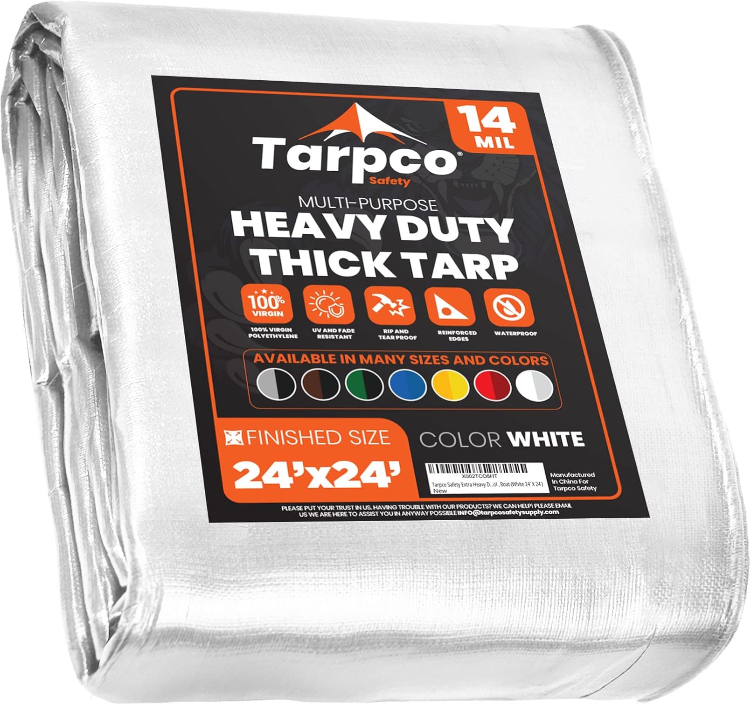 Tarpco Safety Extra Heavy Duty 14 Mil Tarp Cover for All Needs