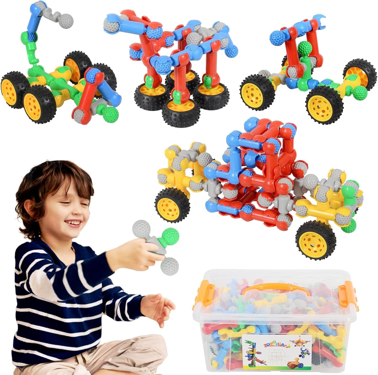 ZoZoPlay 160-Pc STEM Building Blocks Set - Creative Educational Fun!
