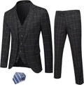 YND Men's 3 Piece Suit Set with Tie - Slim Fit Business