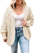 Plus Size Crochet Cardigan for Women 1X-5X - Lightweight Hollow Knit