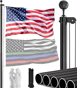 SCWN 20FT Heavy Duty Black Flag Pole for Outdoor Use