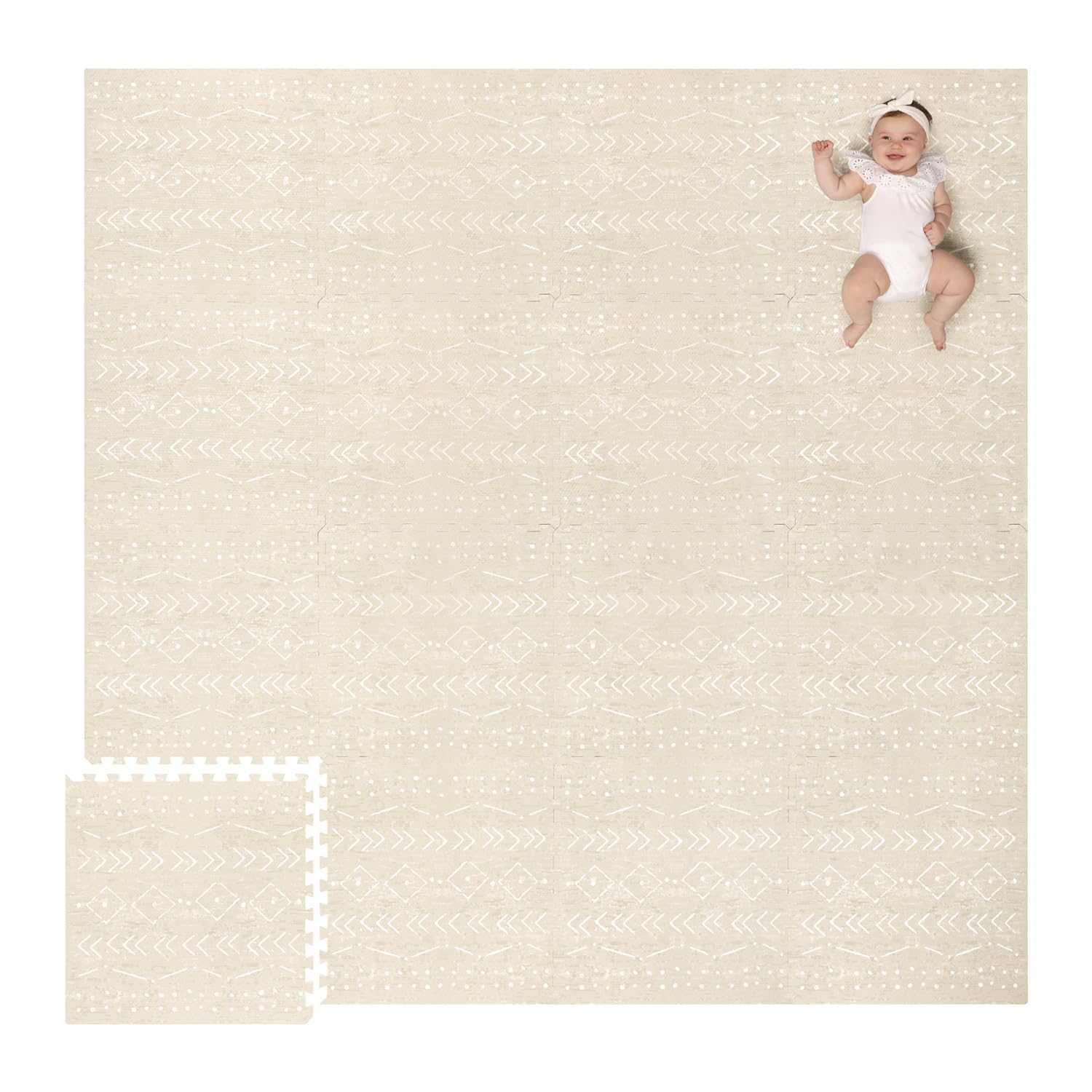 Lillefolk Baby Foam Play Mat - Non Toxic Interlocking Tiles