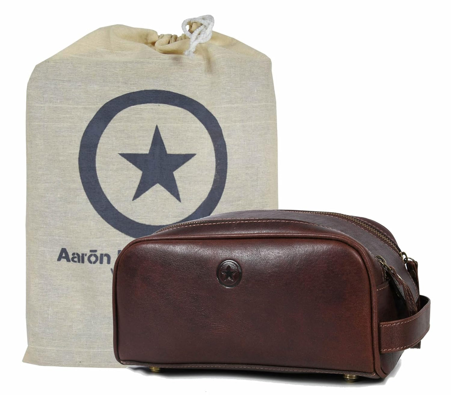 Leather Toiletry Travel Pouch - Stylish and Waterproof Dopp Kit