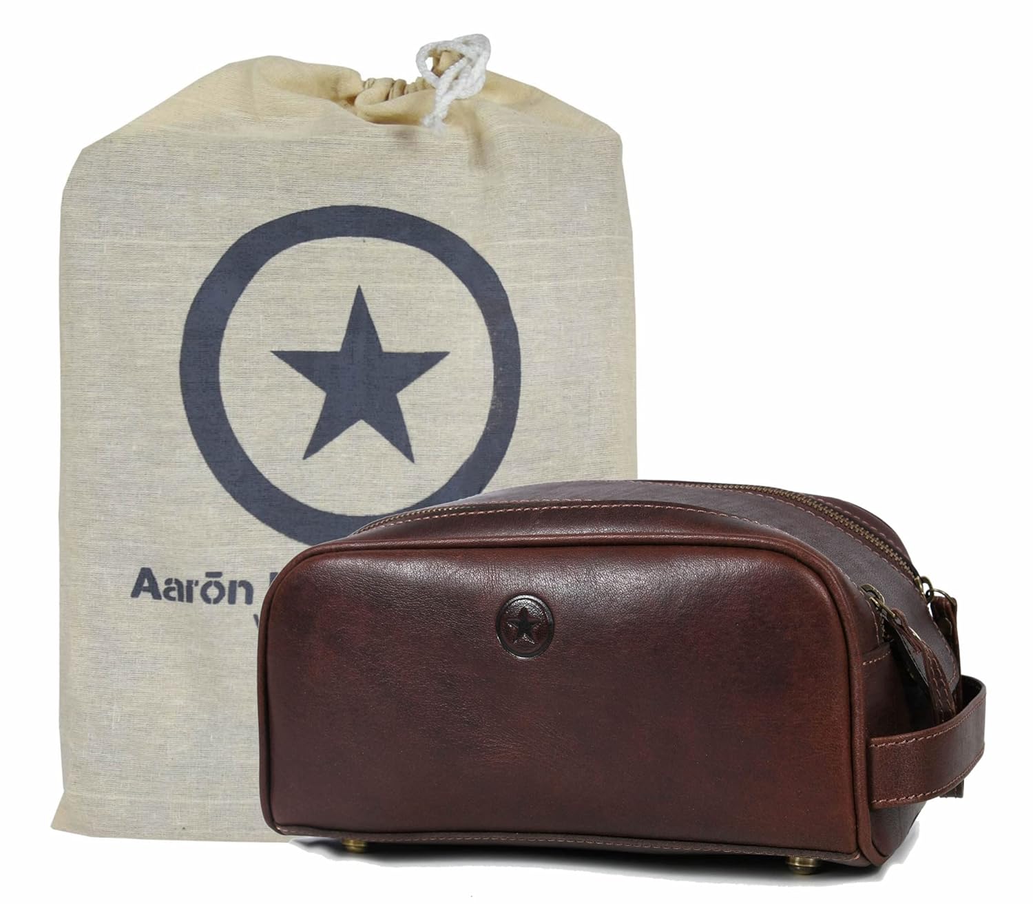 Leather Toiletry Travel Pouch - Stylish and Waterproof Dopp Kit
