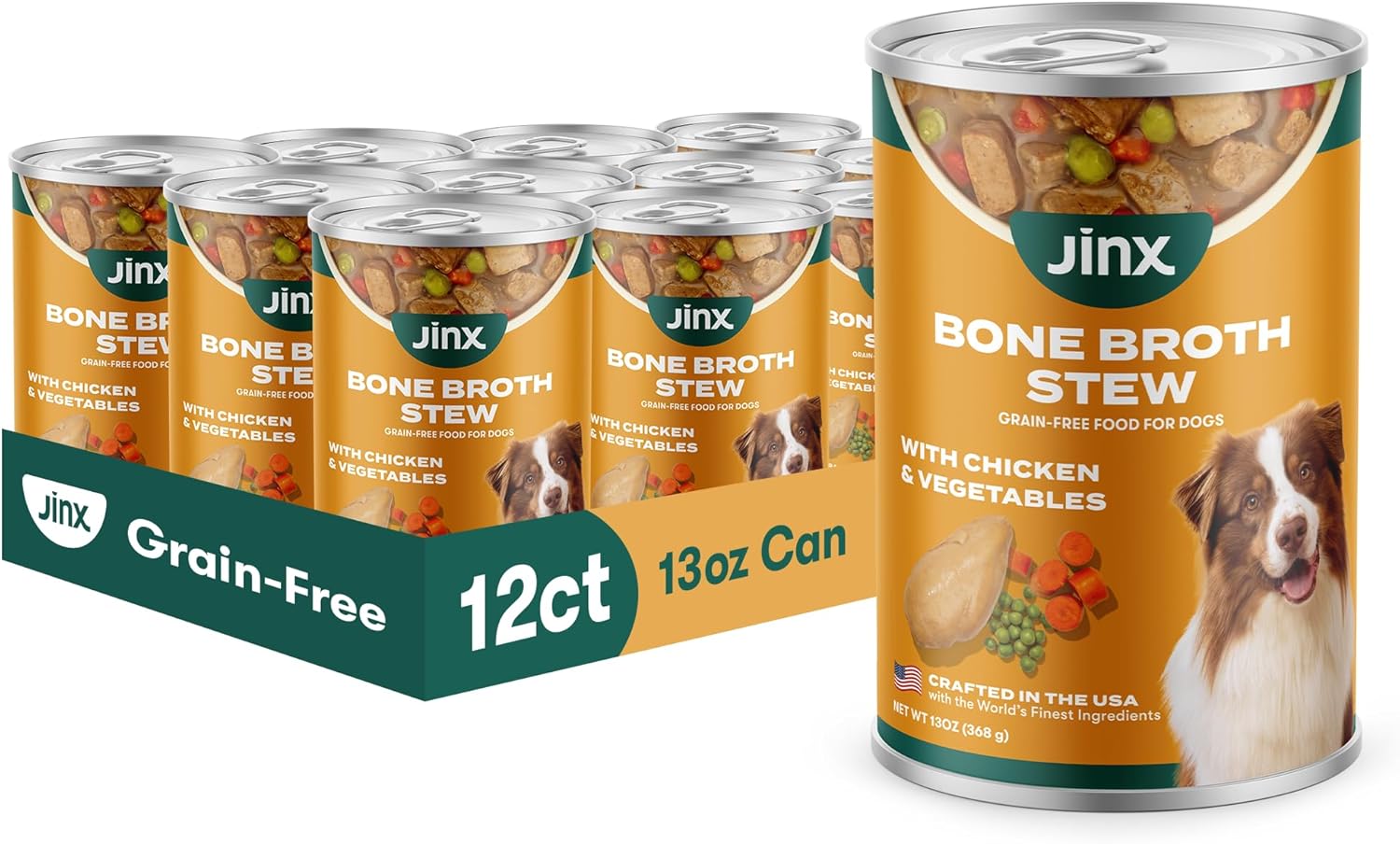 Jinx Bone Broth Stew for Dogs - Grain-Free Chicken Recipe