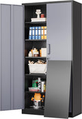 SISESOL Wide & Deep Metal Storage Cabinet 72in Tall - Locking 6-Tier