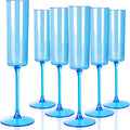 Blue Champagne Flutes - 24 Pack Plastic Toasting Glasses for Parties