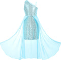 Girls One Shoulder Sequin Formal Dress - Sparkle for Special Events