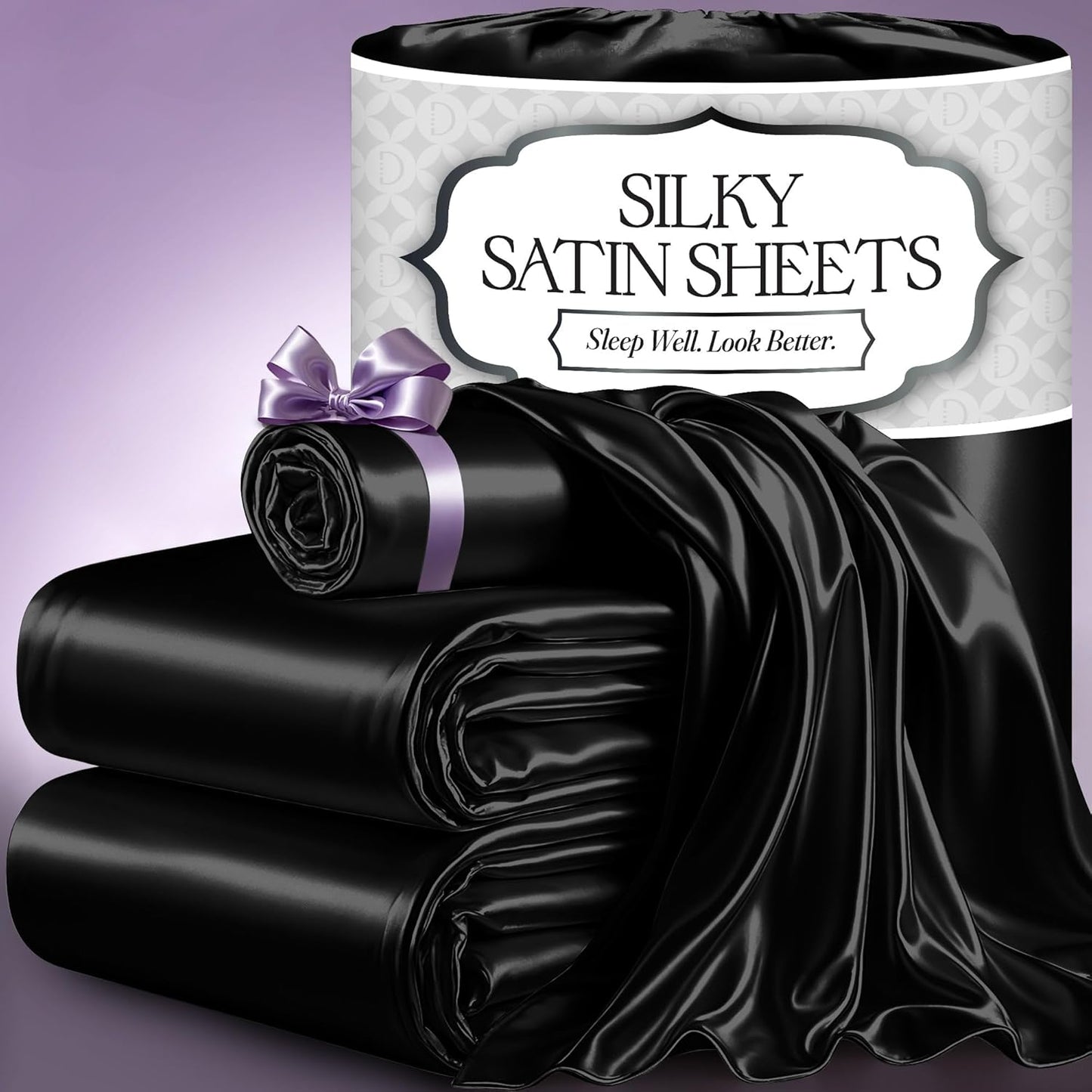 DECOLURE Satin Bed Sheets - Luxurious Soft Twin Bedding Set