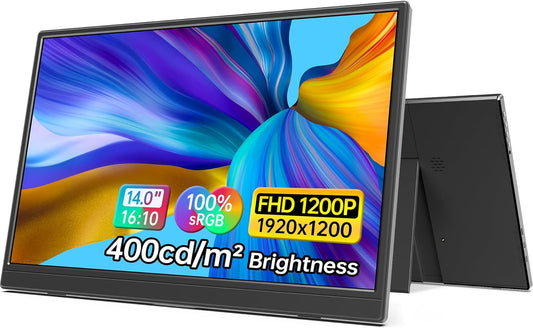 14 Inch Portable Monitor FHD1200P Ultra-Slim for Laptop Use