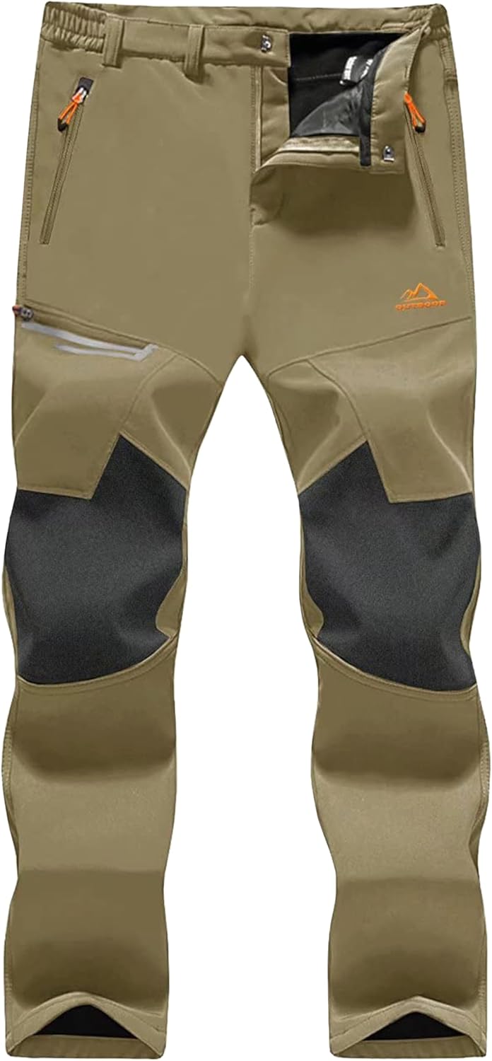 MAGCOMSEN Men's Winter Pants: Fleece Lined Ski Snow Pants