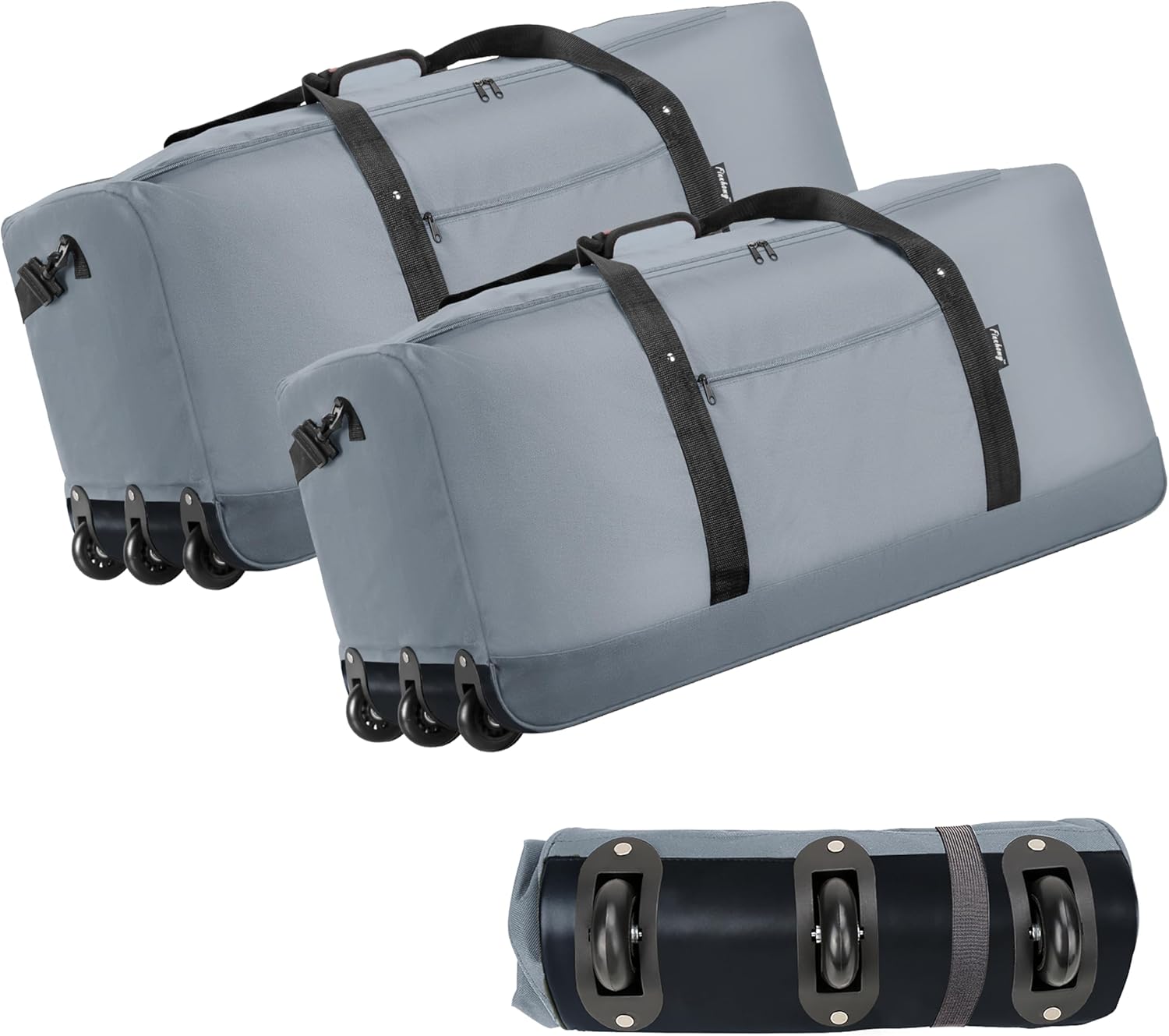 Finnhomy 120L Foldable Rolling Duffel Bag with Heavy Duty Wheels