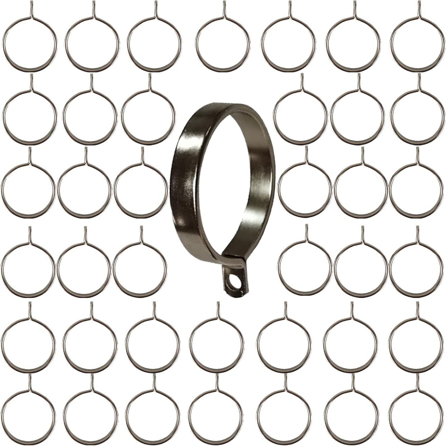 Set of 40 Nickel Drapery Rings - 1.26 Inner Dia