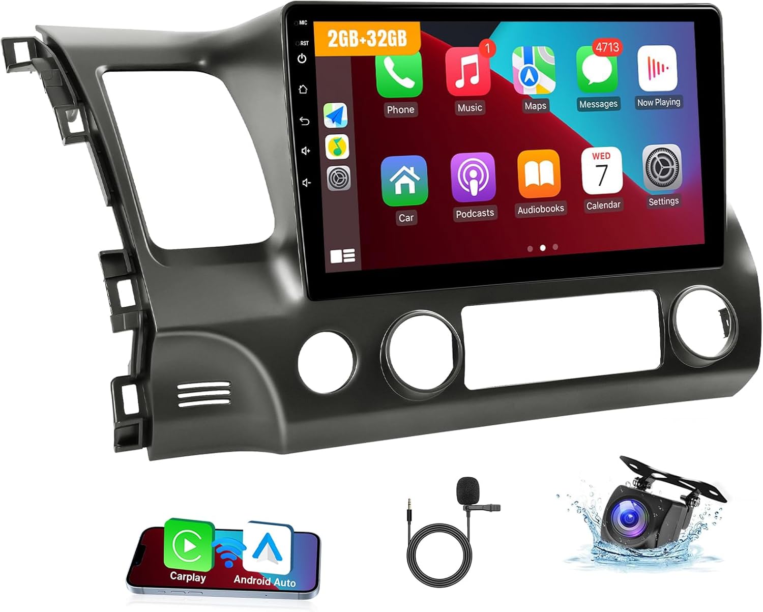 Car Stereo Radio for Honda Civic 2006-2011 with Wireless Carplay
