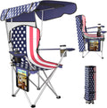 Portable Camping Chair with Canopy - Foldable Shade Chair for Outdoors