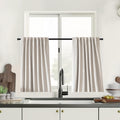 Ivory Kitchen Blackout Curtains 40 in Length Cream Linen Panels