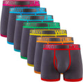 5Mayi Men's Boxer Briefs Cotton Pack of 7 - Comfortable Long Leg Fit