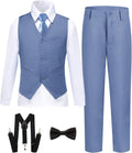 Boys 6 Piece Slim Fit Formal Tuxedo Set for Wedding - Classic Look