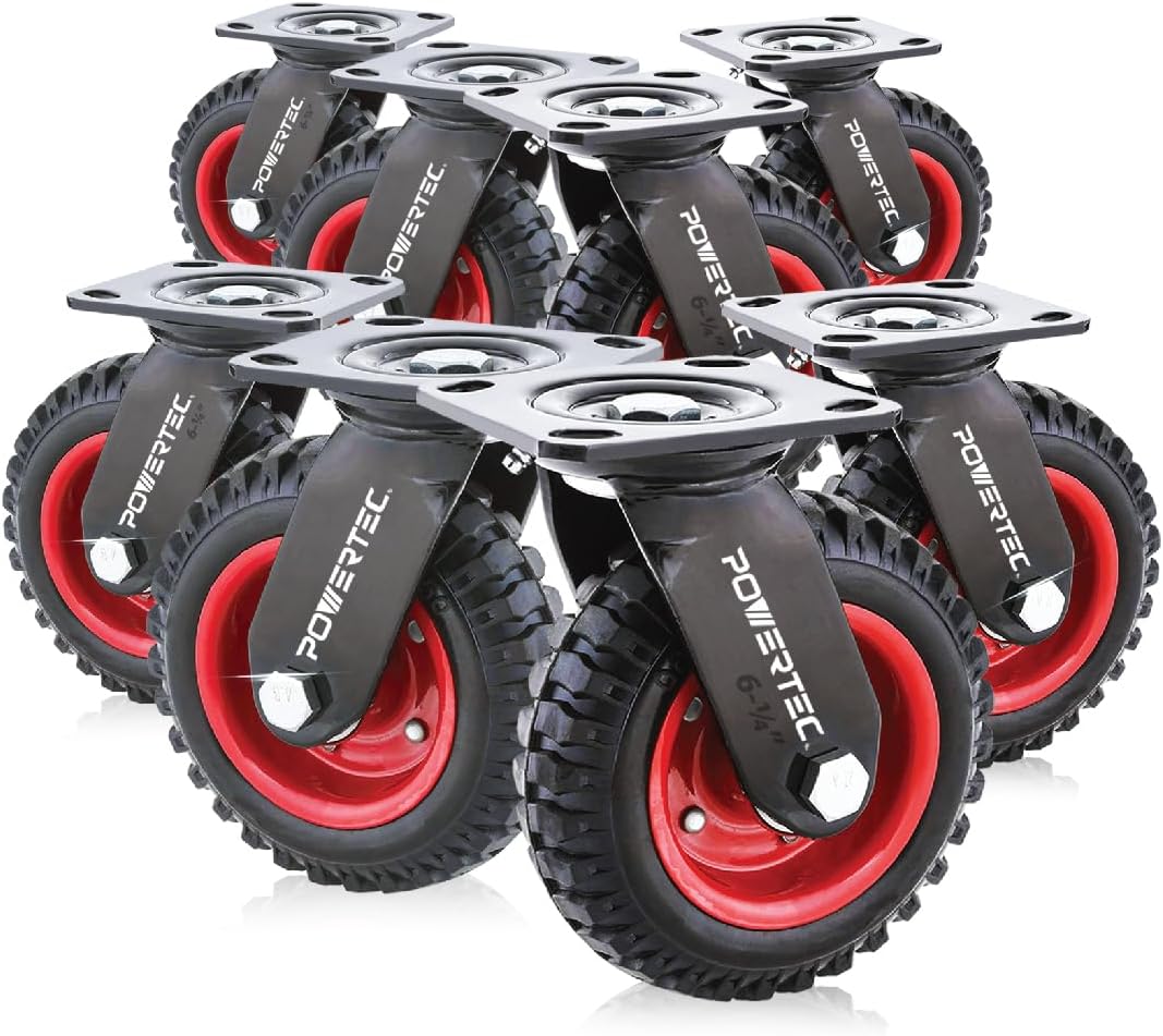 Heavy Duty 6 Inch Caster Wheels Set of 8 for Versatile Use