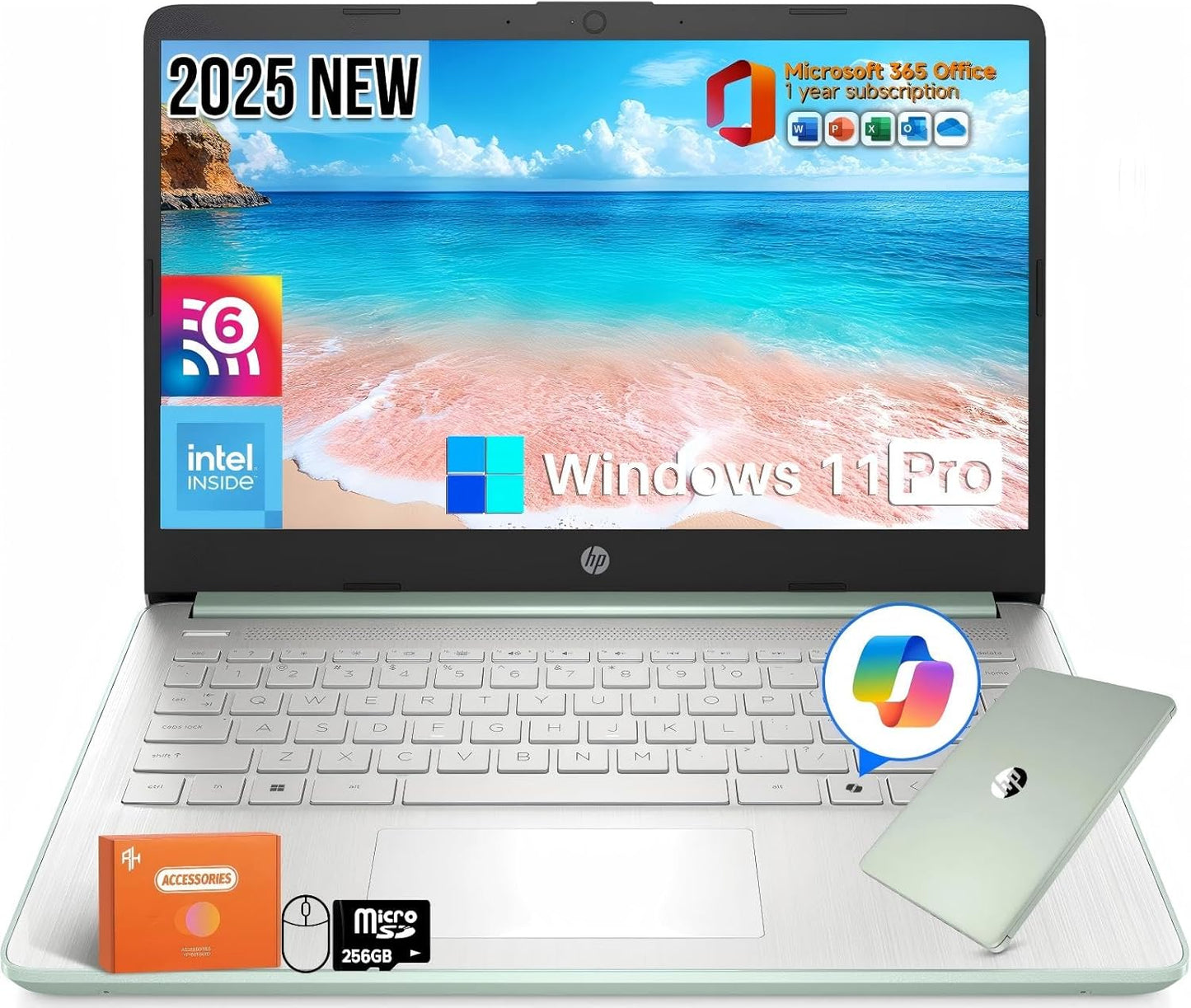 HP 14 Inch HD Laptop with Intel N150 Processor and 16GB RAM