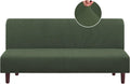 Jacquard Futon Cover Stretch Slipcover - Soft Bronze Green