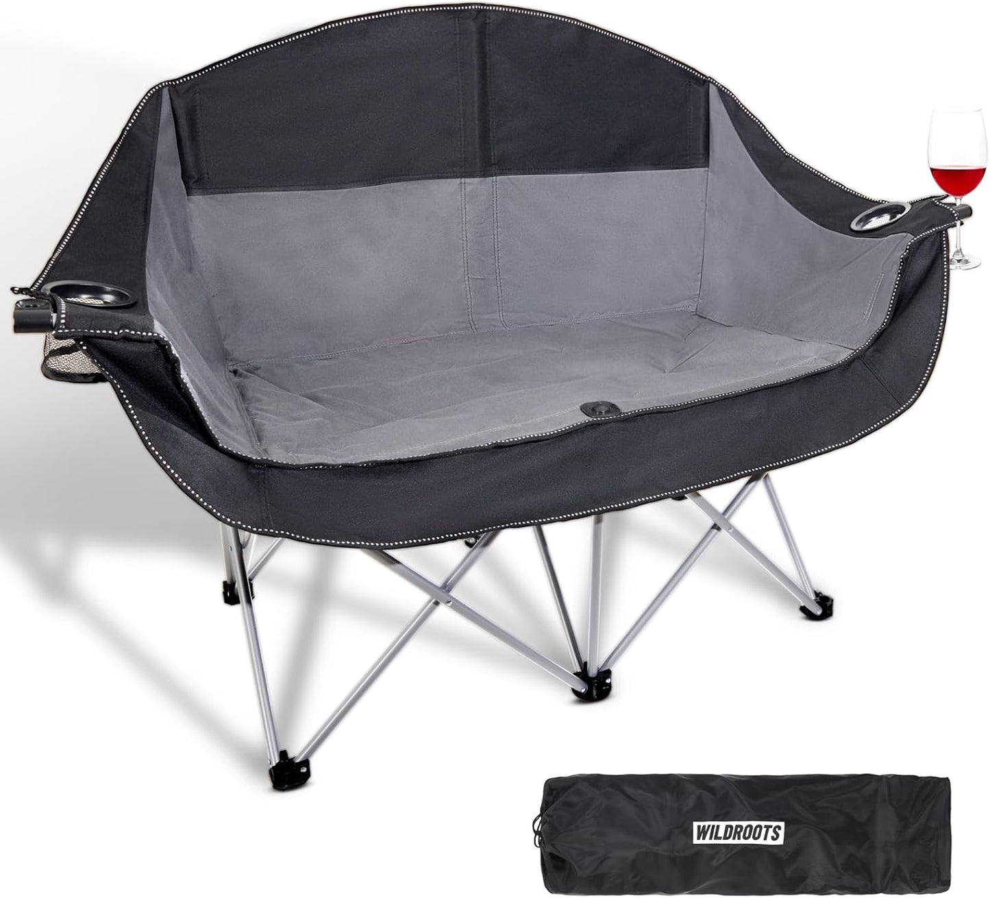 WILDROOTS Outdoor Folding Double Camping Chair for 2 Persons