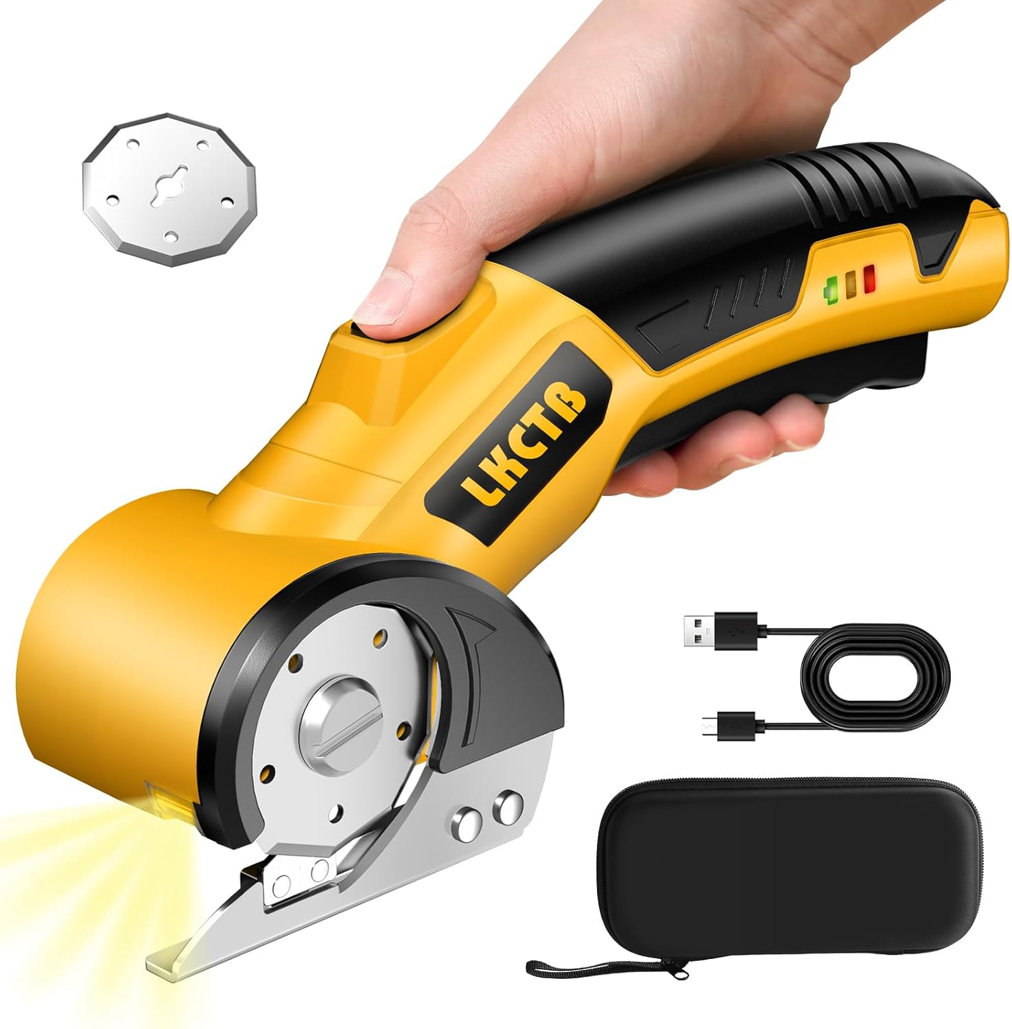 Electric Scissors with LED Light for Cardboard and Cloth Cutting