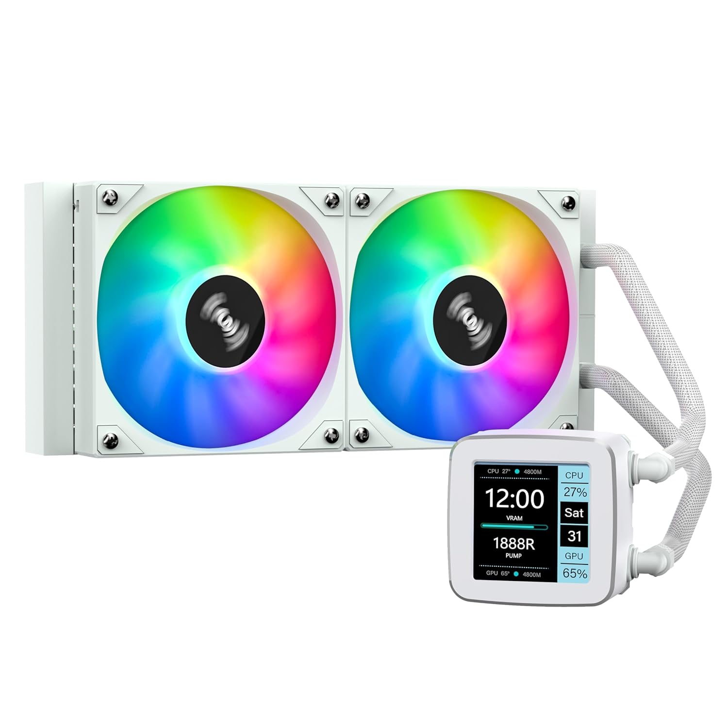 SAMA LD 240mm AIO Liquid CPU Cooler with Custom LCD Display