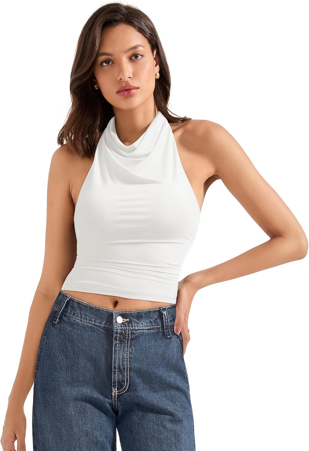 SUUKSESS Women Halter Backless Tank Tops for Summer Nights