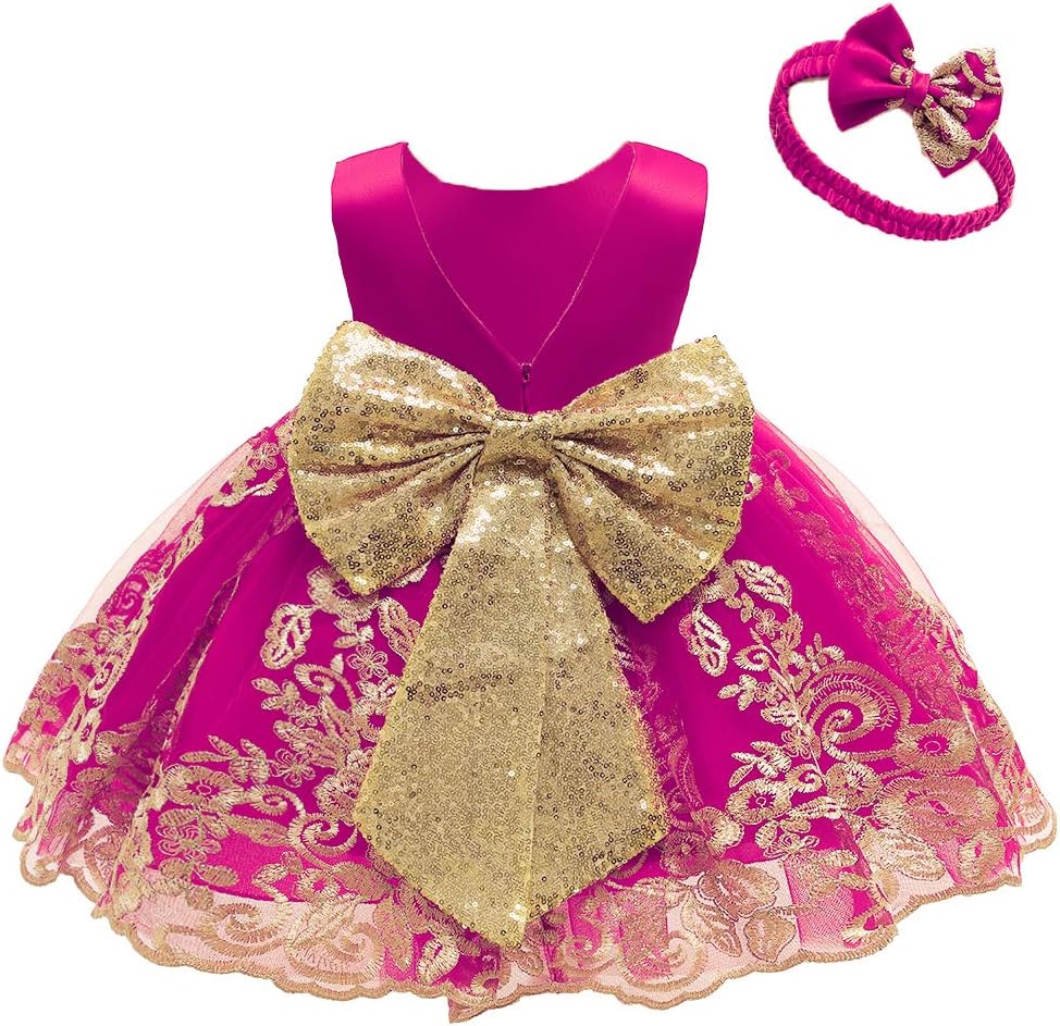 CMMCHAAH Baby Girls Pageant Lace Embroidery Dresses for Toddlers