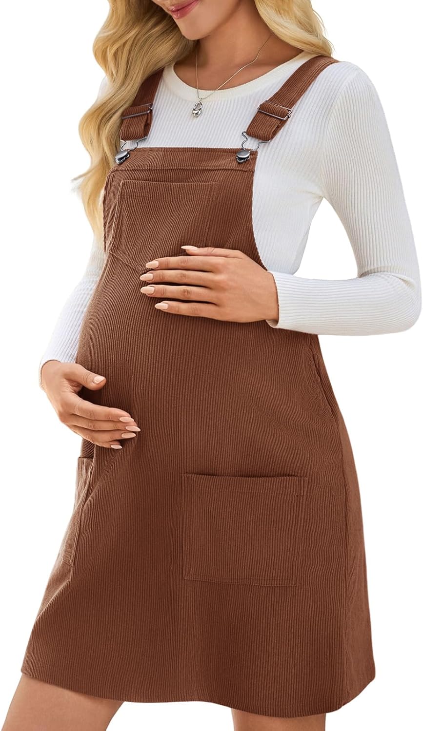 Yousify Womens Maternity Overalls Dress for Comfortable Style