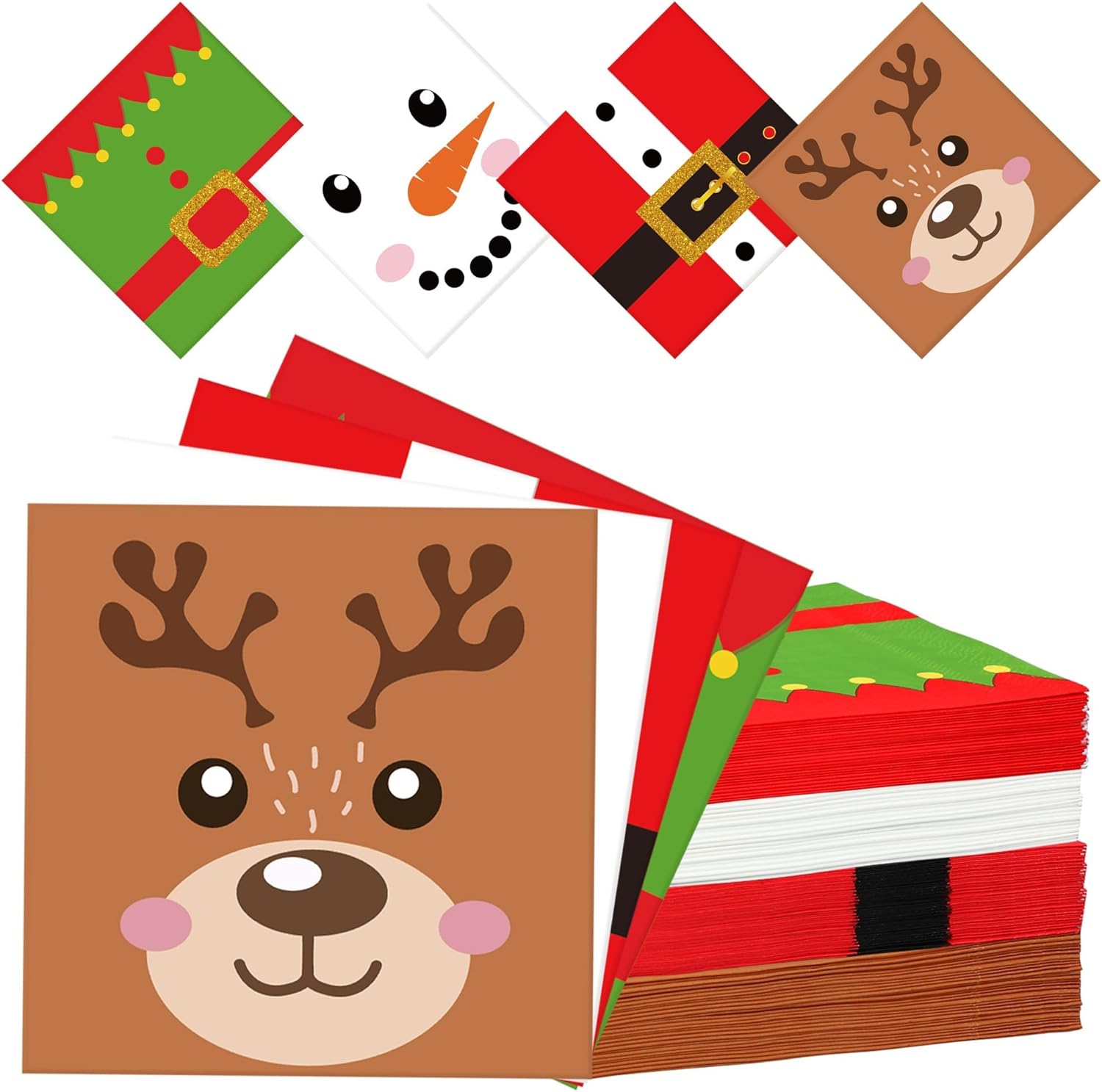 60 Pcs Augisteen Disposable Xmas Napkins