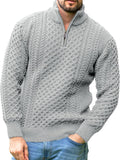Men's Irish Fisherman Sweater Half Zip Jacquard Pullover - Classic
