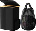 80L Laundry Basket with Lid and Handles - Black Breathable Hamper
