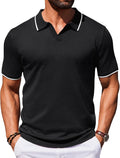 Mens Polo Shirt Short Sleeve Classic Collar - Vintage Golf