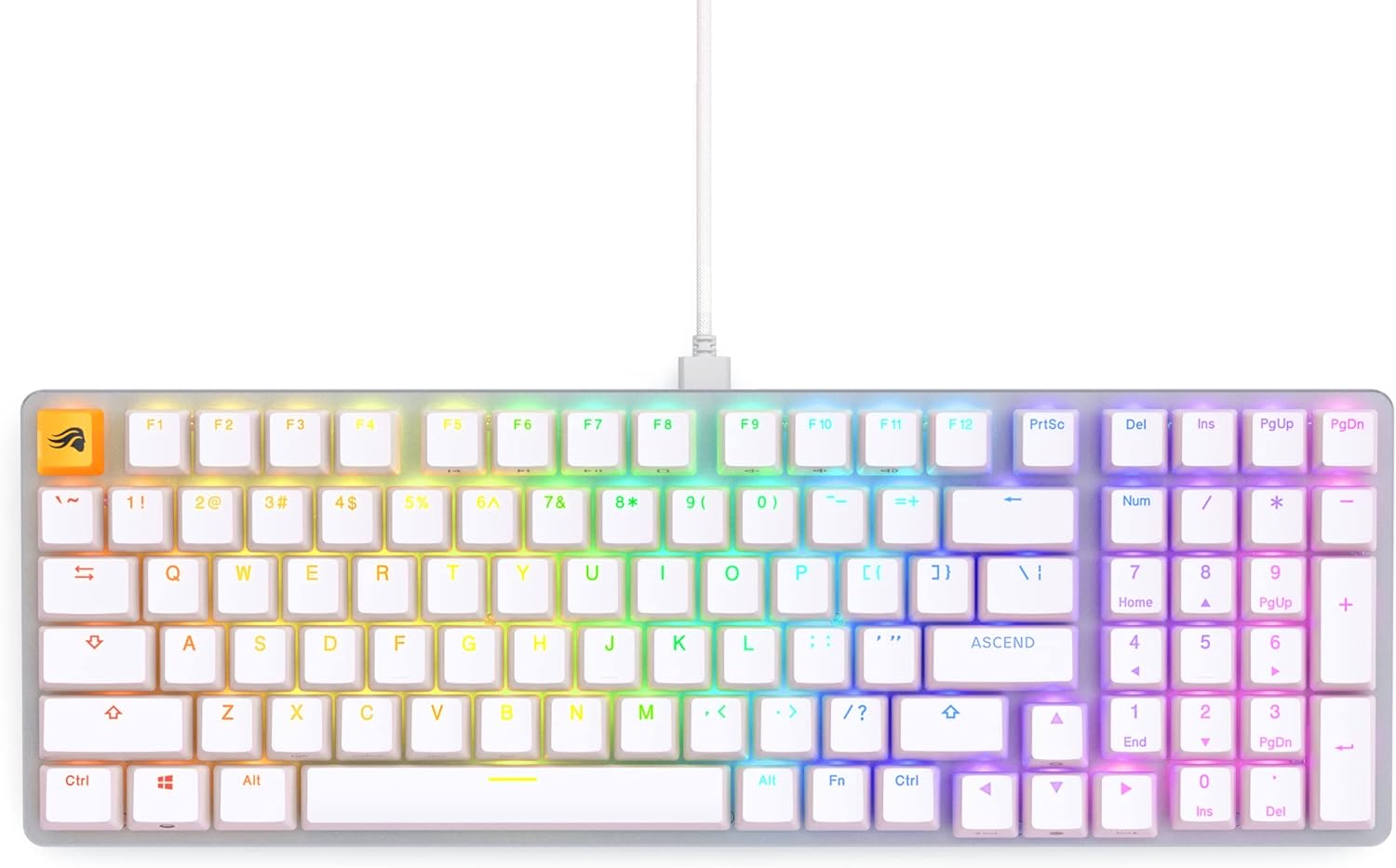 Glorious GMMK 2 Small White Mechanical Keyboard - Hot Swappable & RGB Backlit