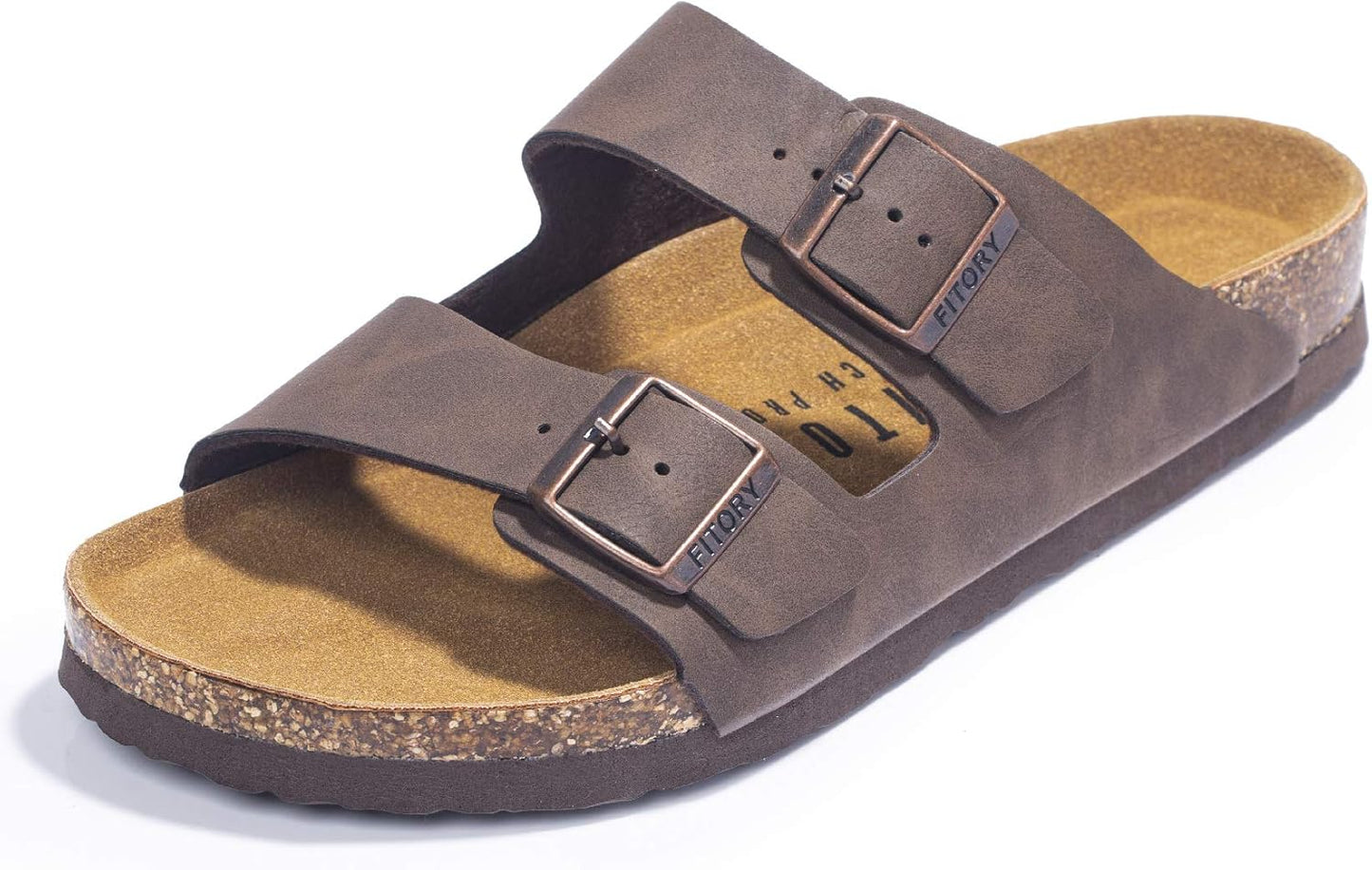 FITORY Mens Sandals with Adjustable Straps and Cork Footbed