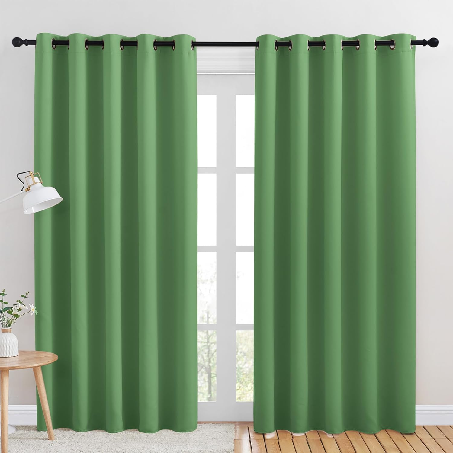 NICETOWN Blackout Draperies Curtains for Kids Room, Forest Green