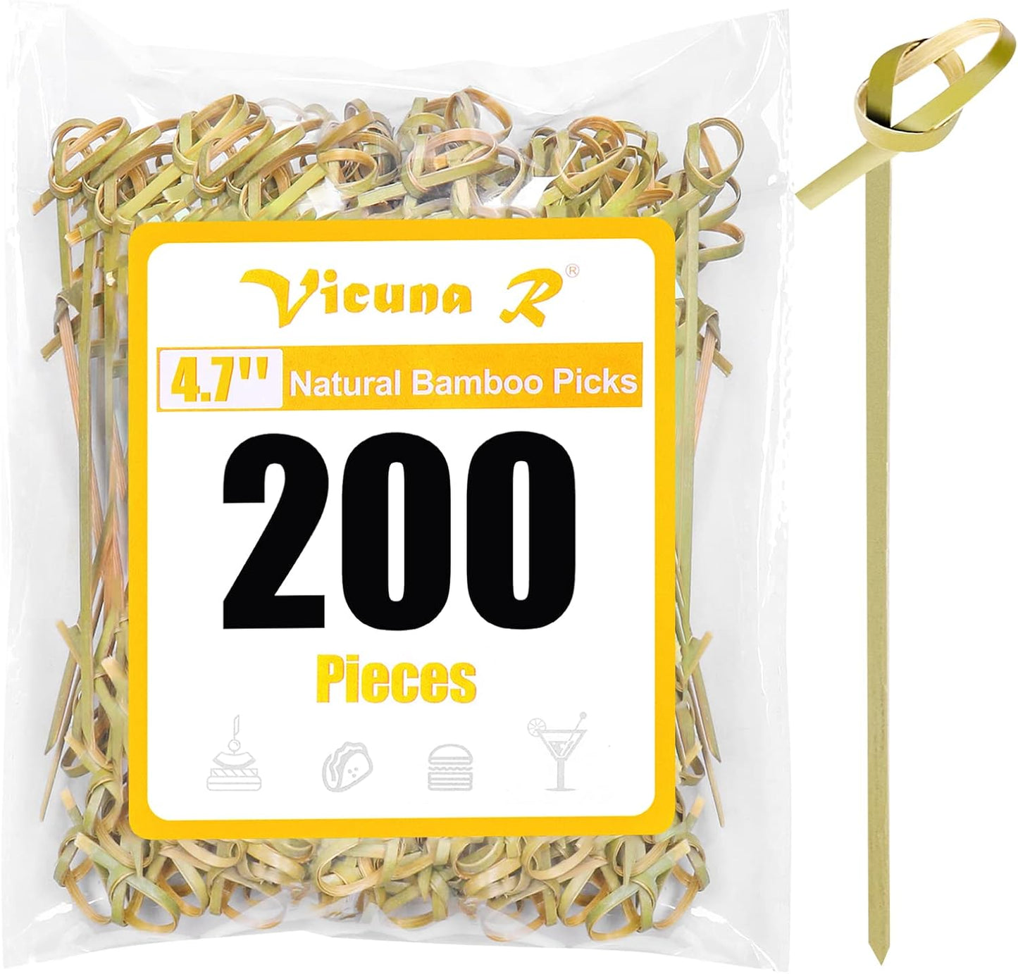 200pcs Fancy Bamboo Appetizer Picks - Charcuterie Board Accessories