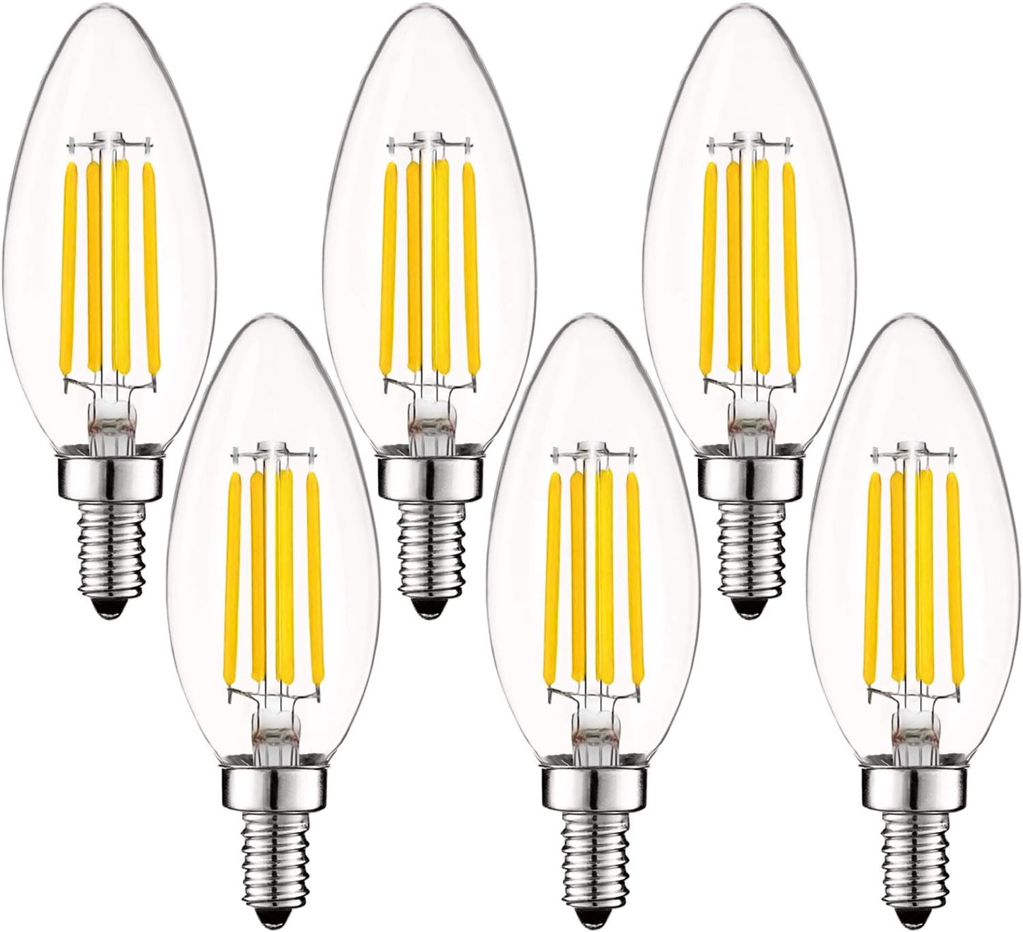 LUXRITE Vintage Candelabra LED Bulb 60W Equivalent for Chandelier