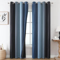 Estelar Textiler Navy Blue and Black Ombre Blackout Curtains 90 in