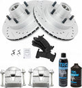 TRQ Front Semi-Met Brake Pad Performance Rotor & Caliper Kit - Direct