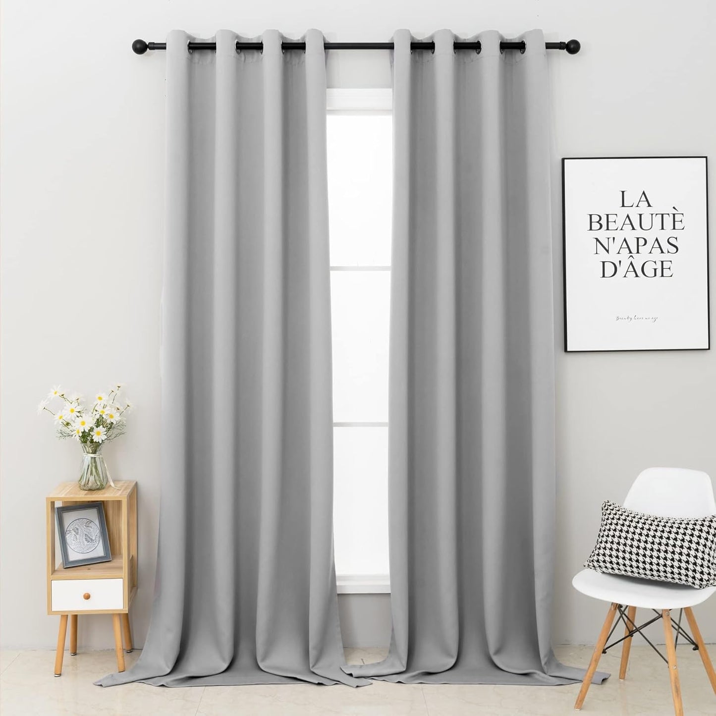 Pickluc Grommet Blackout Curtains for Noise Reduction and Privacy