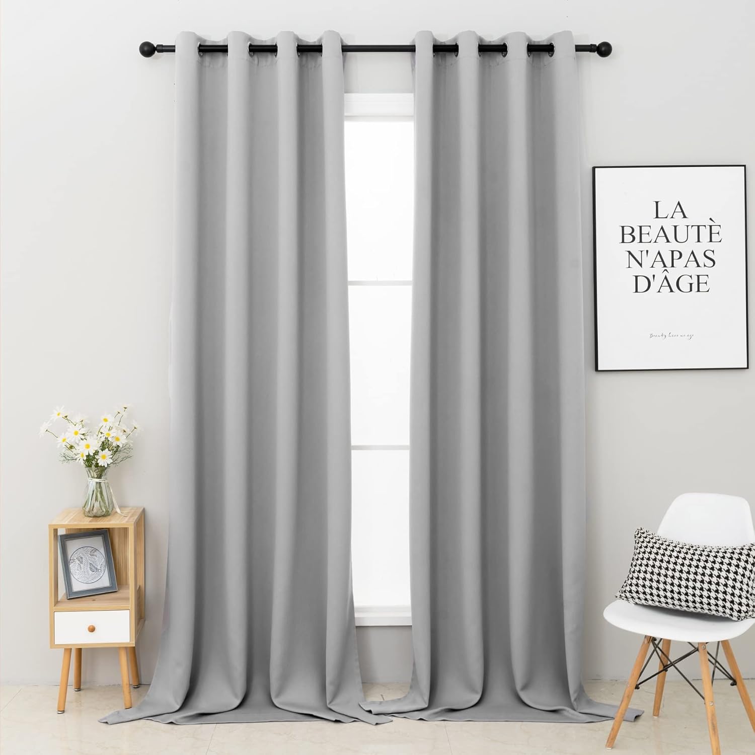 Pickluc Grommet Blackout Curtains for Noise Reduction and Privacy