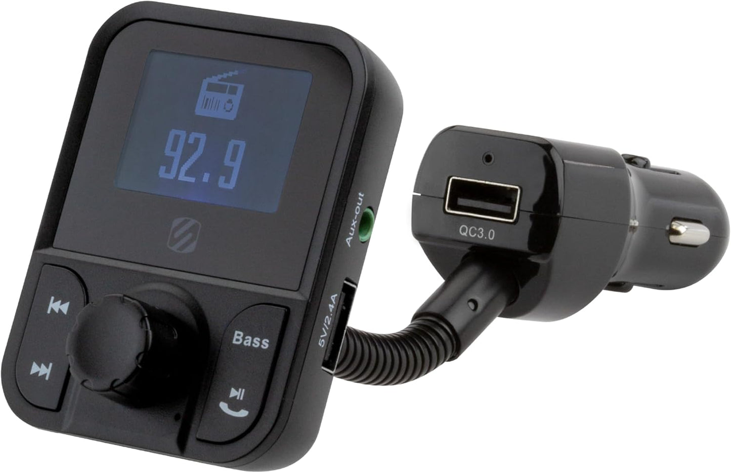 Scosche Bluetooth FM Transmitter: Hands-Free Calls & Dual USB Charging